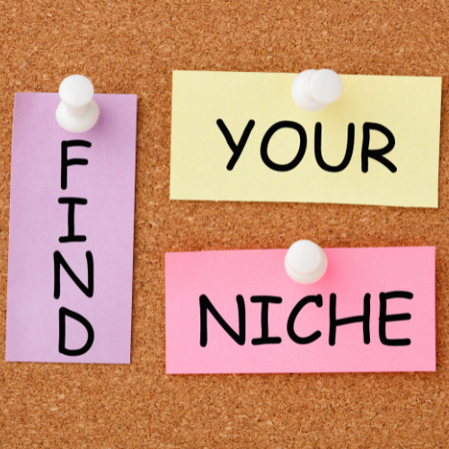 Target with arrows and product icons, representing niche marketing and finding your ideal audience.
